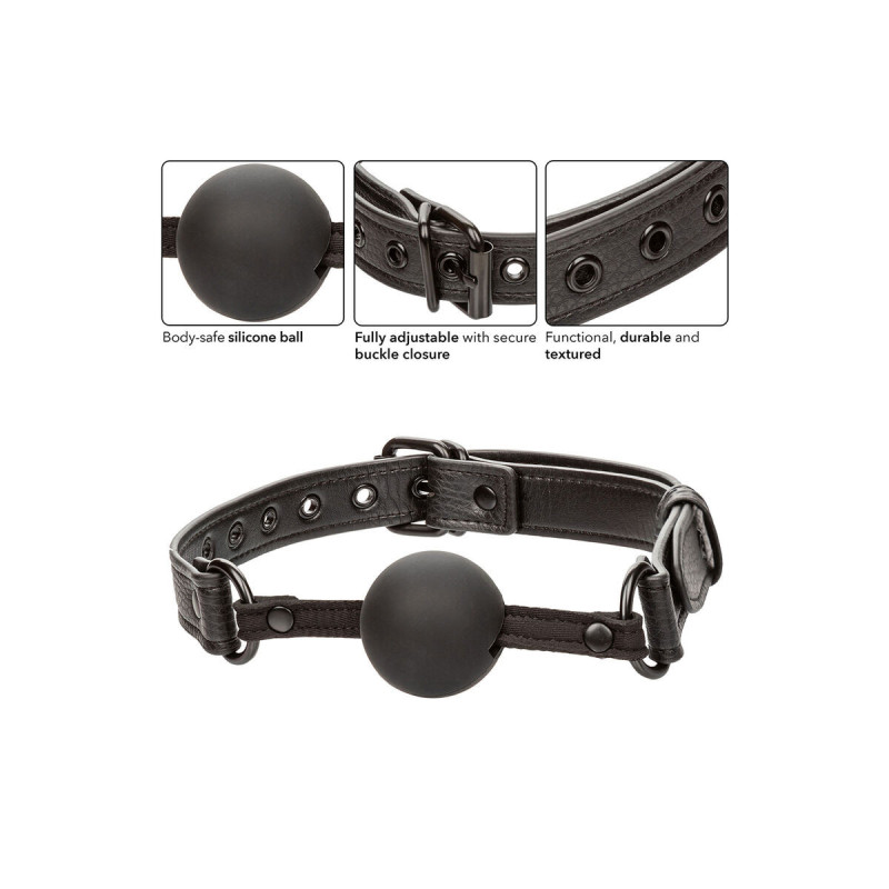 CALEXOTICS - NOCTURNAL BALL GAG SILIKON SCHWARZ - Kiefer
