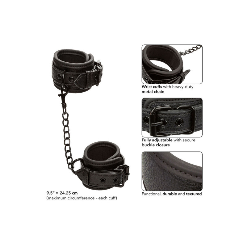 Calexotics - Nocturnal Poignets En Cuir Réglables Noirs | Vybes.it