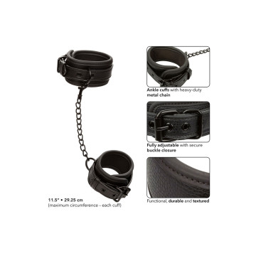 Calexotics - Nocturnal Esposas De Tobillo Cuero Ajustable Negro |