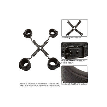 Calexotics - Nocturnal Conector Hog Tie Cuero Ajustable Negro |