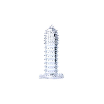 Baile - Funda Para Pene Con Puntos Estimulantes Transparente 14 Cm