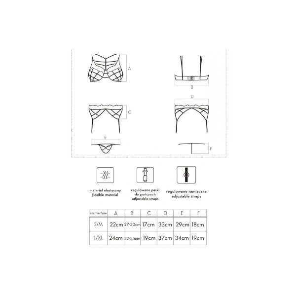 LIVCO CORSETTI FASHION - SOLEDAD LC 20217 SUJETADOR + PANTY + LIGUERO S/M