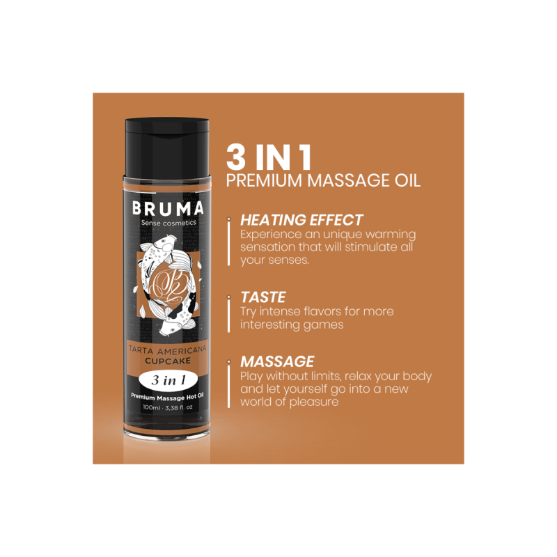BRUMA - OLIO DA MASSAGGIO PREMIUM EFFETTO CALORE SAPORE CUPACKE 3 IN…