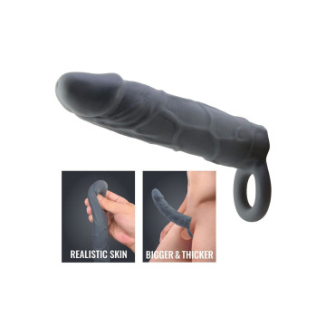 Pretty Love - Funda De Pene De Piel Realística Gris Oscuro |