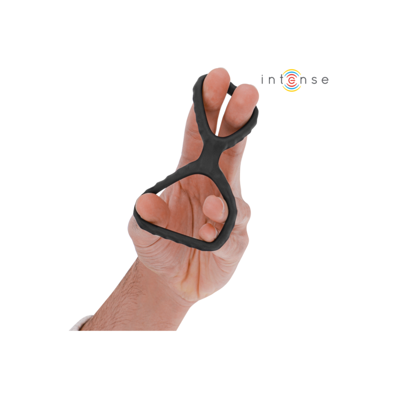 INTENSE - DEWEY DOPPELTER PENISRING AUS SILIKON SCHWARZ MODELL 2 - IN…