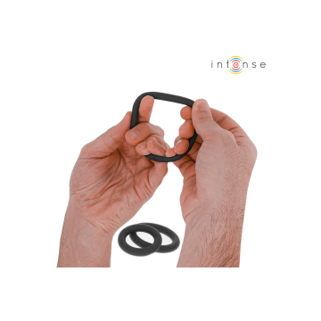 INTENSE - HUGH 3 ANNEAUX PÉNIS BASIQUES EN SILICONE NOIRS - INTENSE F…