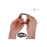 INTENSE - HUGH 3 ANELLI PER PENE IN SILICONE BASIC NERI - INTENSE FOR…