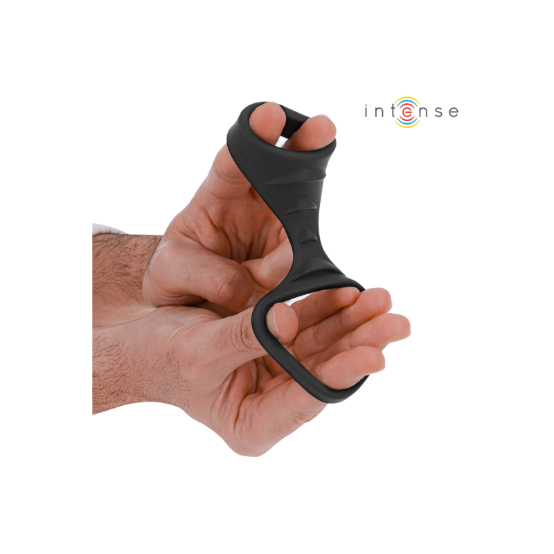 INTENSE - THEO DOPPIO ANELLO PER PENE IN SILICONE MODELLO NERO 3 - IN…