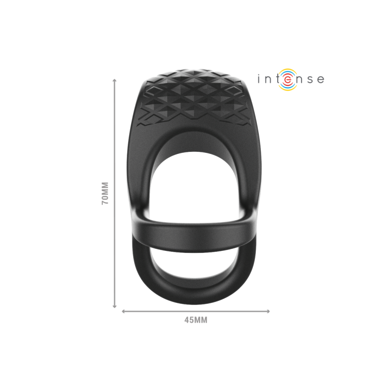 Intense - Alex Anillo Doble Vibrador Pene 10 Vibraciones Negro |