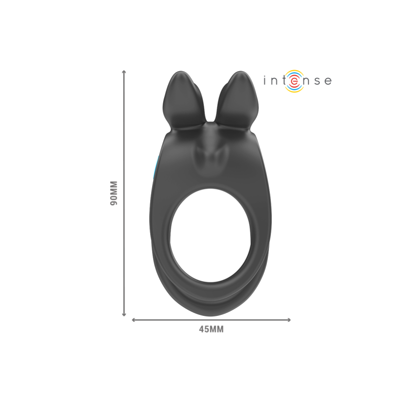 Intense - Sam Vibrateur Double Anneau Pénis 10 Vibrations Noir |
