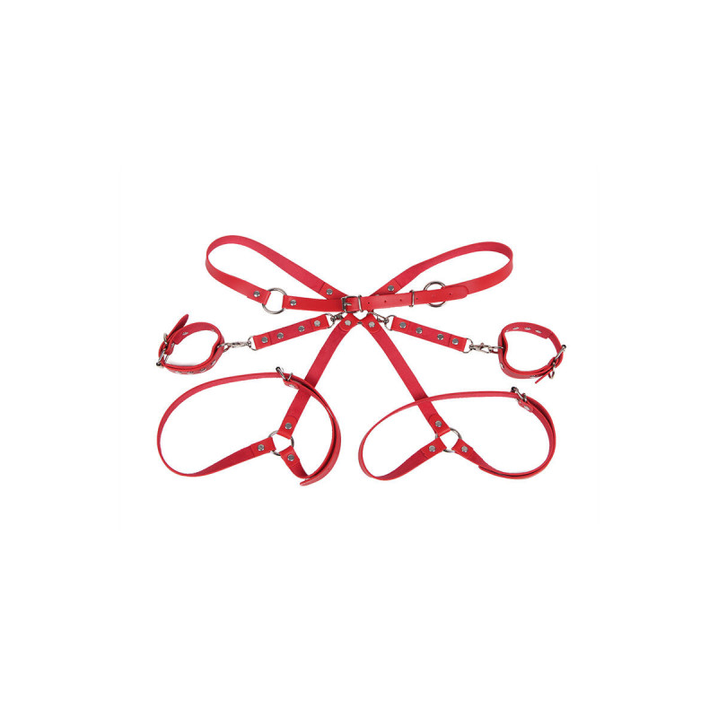 Subblime - 953706 Esposas Con Cinturón Bondage Rojo Talla Única |