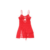 Subblime - 954215 Babydoll De Encaje Con Tirantes Ajustables Rojo