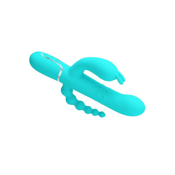 Pretty Love - Cammy Triple Vibrador Rabbit Multifunción 4 En 1 Azul