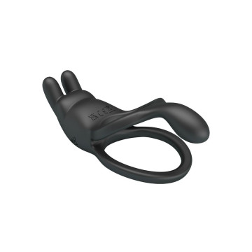 Pretty Love - Seth Doble Anillo Vibrador Rabbit 7 Vibraciones Negro