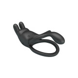 Pretty Love - Seth Doble Anillo Vibrador Rabbit 7 Vibraciones Negro