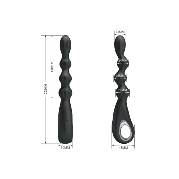Pretty Love - Federer Vibrador Anal 12 Vibraciones Negro | Vybes.it