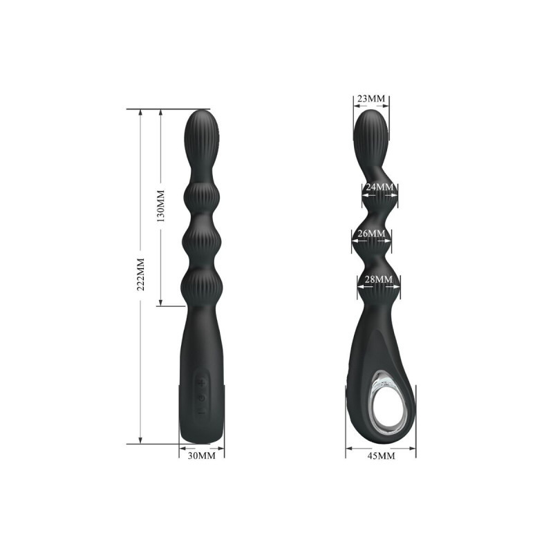 Pretty Love - Federer Vibrador Anal 12 Vibraciones Negro | Vybes.it