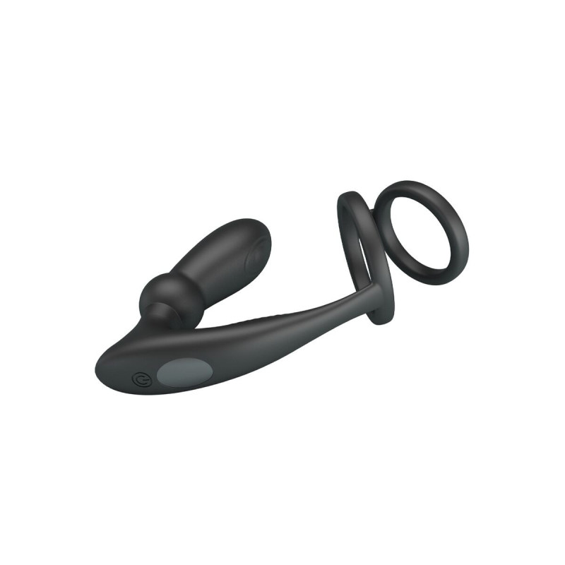 Pretty Love - Anneau Pénis Emoni + Plug Anal 12 Vibrations Noir |