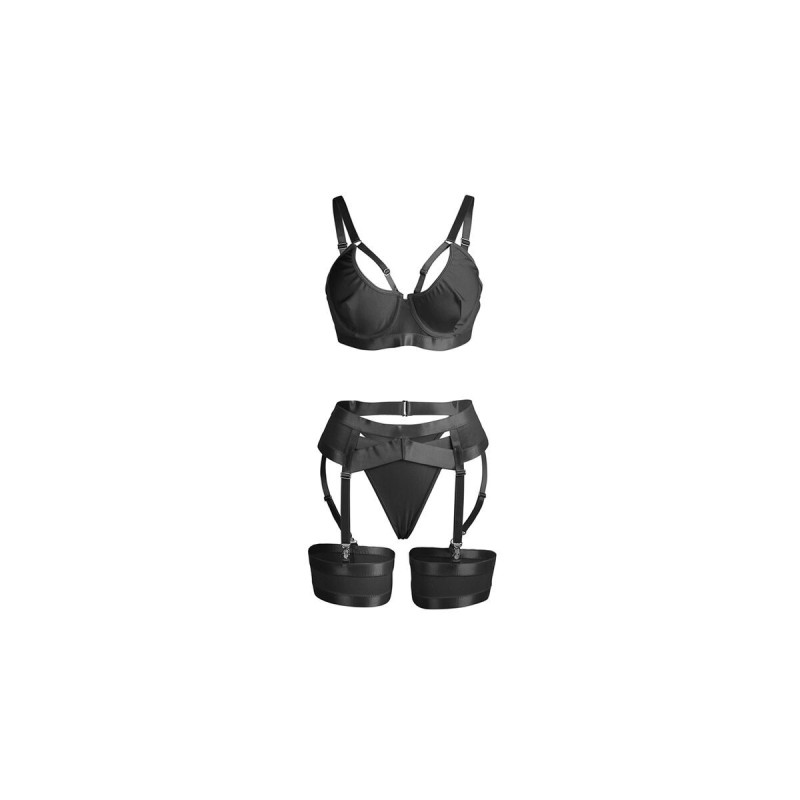 Subblime - 955243 Set Sujetador Con Liguero Bondage Negro L/Xl |