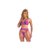 Subblime - 955359 Set Sujetador Con Encaje Y Ligueros Rosa Y Morado