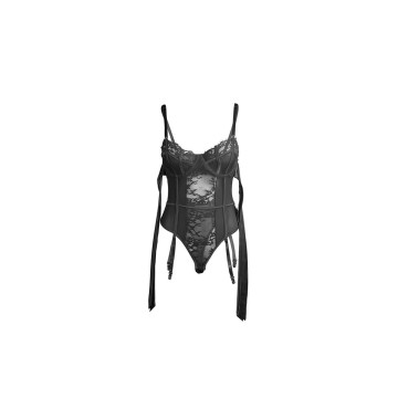 Subblime - 955502 Body De Encaje Con Lazos Y Ligas Negro L/Xl |