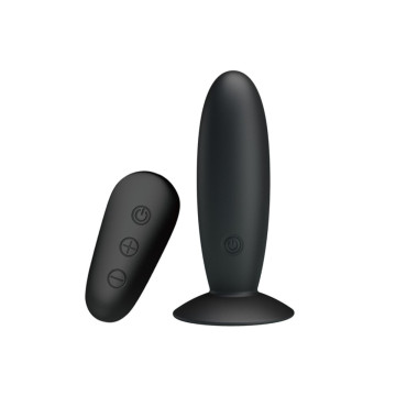 MR PLAY - PLUG ANAL CON VIBRACIÓN NEGRO CONTROL REMOTO