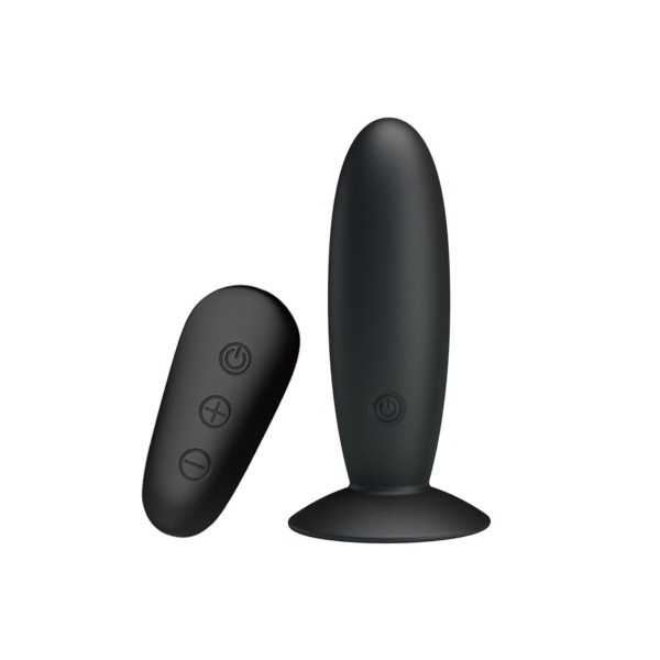 MR PLAY - PLUG ANAL CON VIBRACIÓN NEGRO CONTROL REMOTO