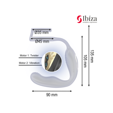 IBIZA - Plug anal rotatif télécommandé WIGGLE avec vibrations périnéa…