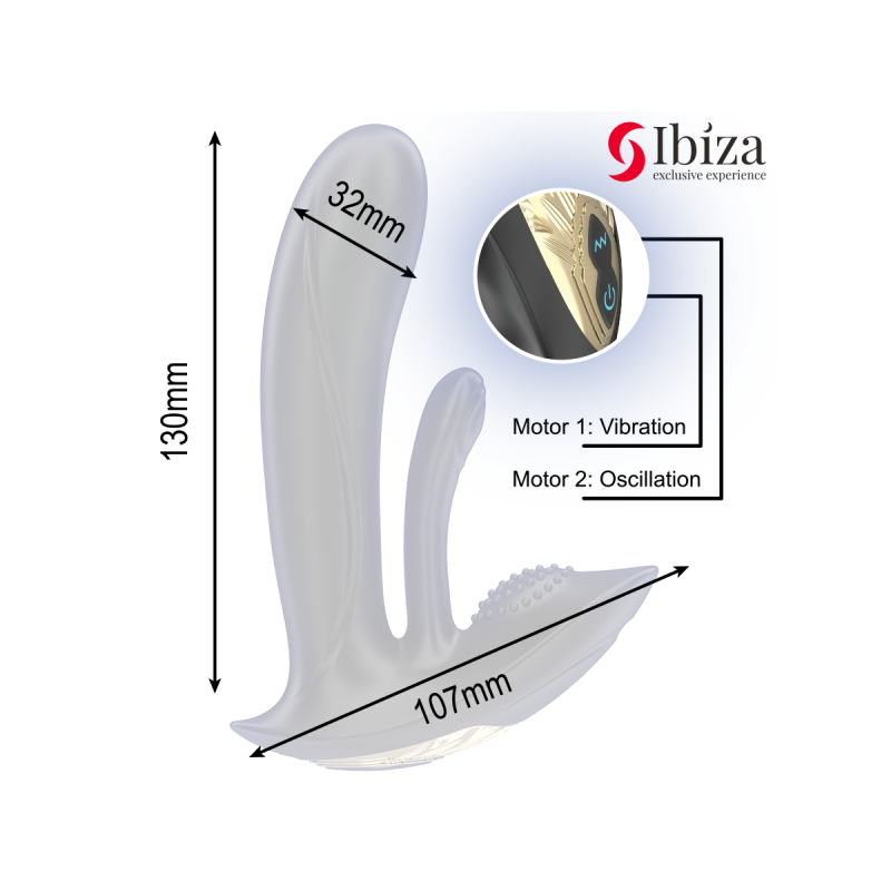 IBIZA - VIBRATORE INDOSSABILE CON STIMOLAZIONE DEL PUNTO G E DEL CLIT…