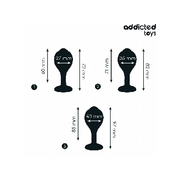 Addicted Toys - Set De 3 Plug Silicona Anal Con Joya | Vybes.it