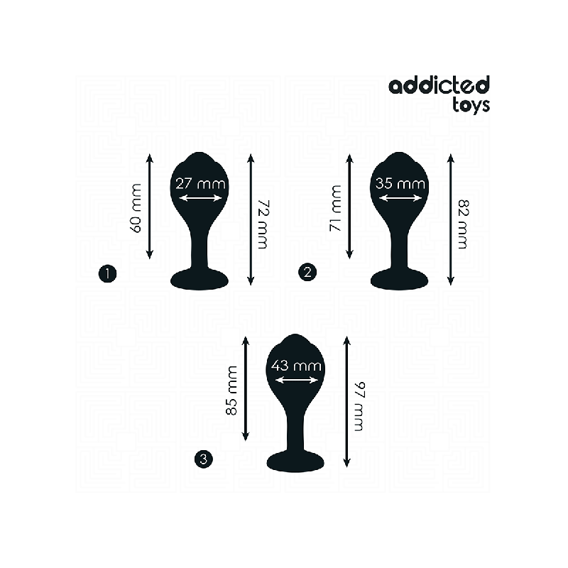 Addicted Toys - Set De 3 Plug Silicona Anal Con Joya | Vybes.it