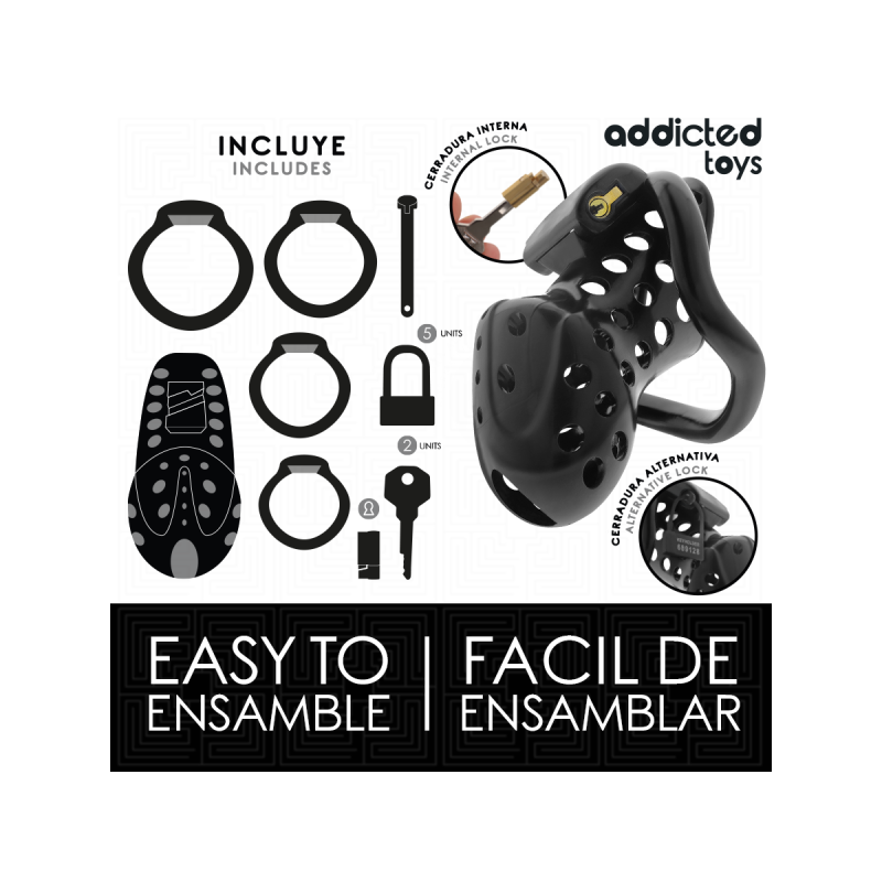 Addicted Toys Locked - Chained Hollow Penis Cage 10.5 Cm | Vybes.it