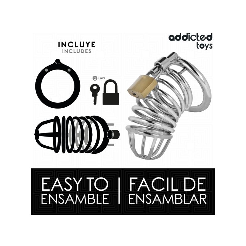 Addicted Toys Locked - Iron Cell Jaula Para Pene De Metal Talla M |