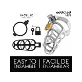 Addicted Toys Locked - Silver Lock Jaula Para Pene De Metal Talla S