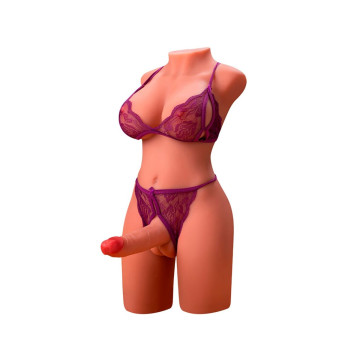 XISE - MIAH LADY BOY TORSO FEMENINO CON DILDO CON VIBRACIÓN Y THRUSTING 55 CM