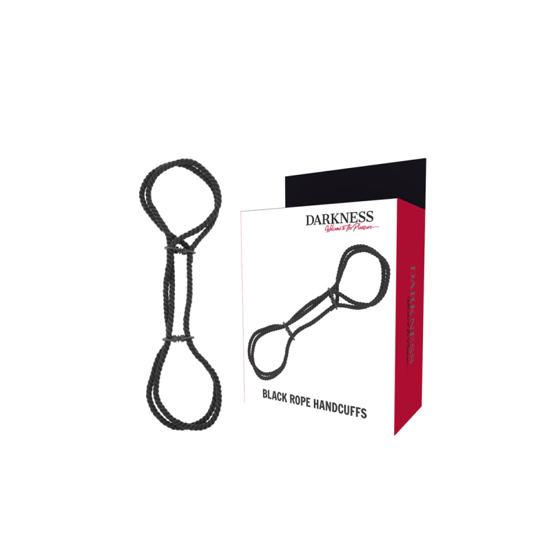 DARKNESS - 100% COTTON ROPE HANDCUFFS OR ANKLE HANDCUFFS - DARKNESS B…