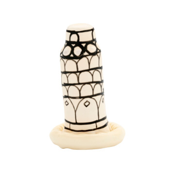 CONDOMERIE - HANDPAINTED NOVELTY CONDOMS PISA TOWER - Funny Condoms