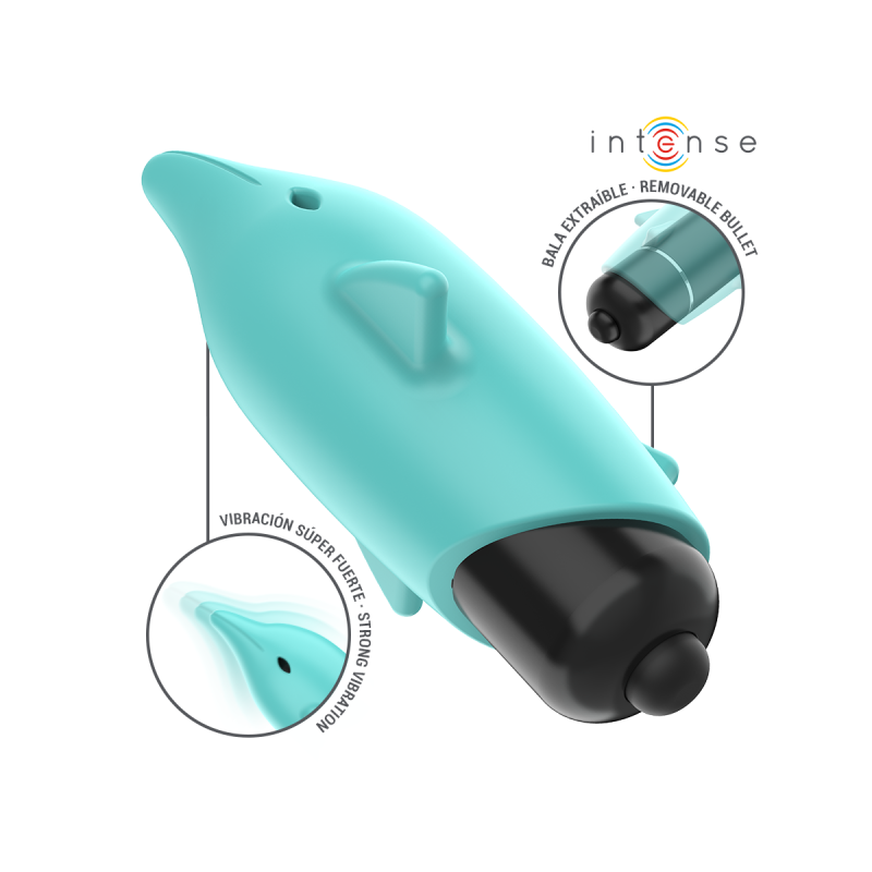 INTENSE - ECHO VIBRIERENDES BULLET DELPHIN BLAU 8 X 4,7 CM - INTENSE…