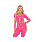Leg Avenue - Bodystocking Rosa Con Espalda Abierta Talla Única |