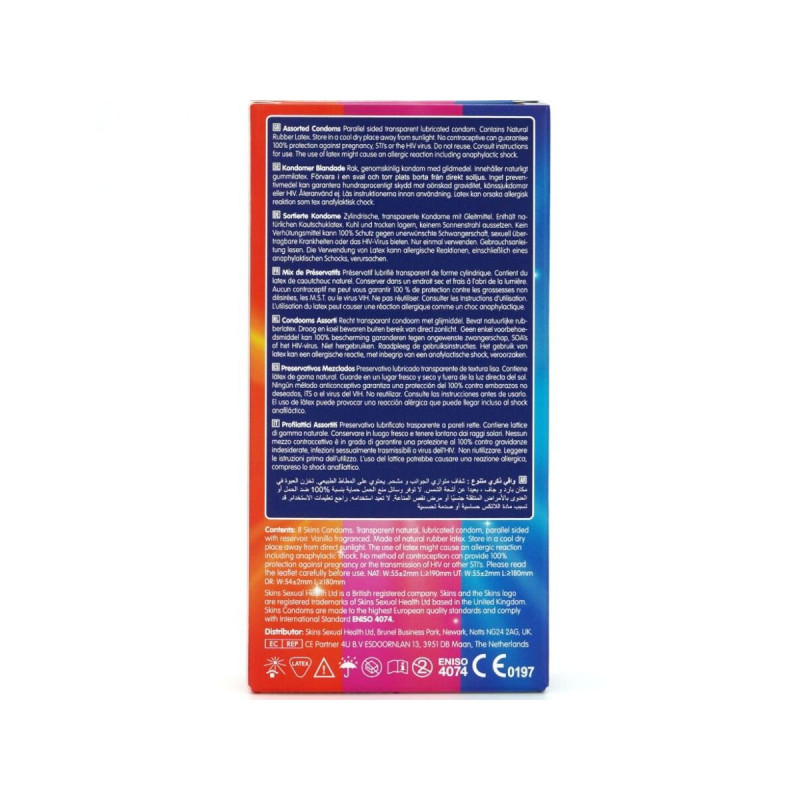 SKINS - SORTIERTE PREMIUM-KONDOME PACKUNG 8 - Alle Kartongrößen