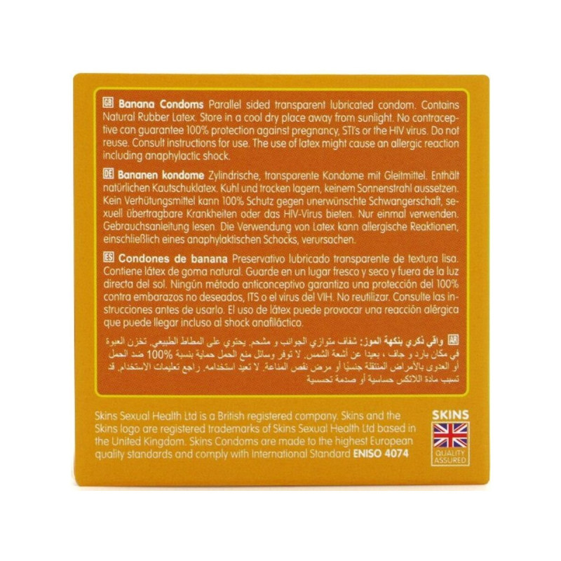 SKINS - PACK DE 4 PRÉSERVATIFS BANANE PREMIUM - Saveurs