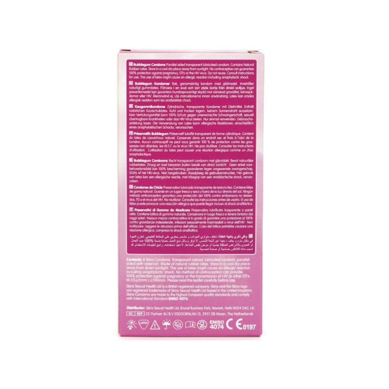 SKINS - BUBBLEGUM PREMIUM CONDOM CONFEZIONE DA 8 - Profumo