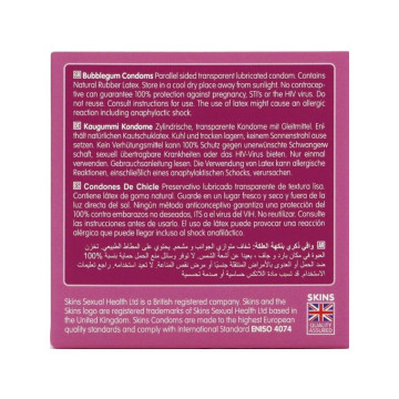 SKINS - BUBBLEGUM PREMIUM CONDOMS PACK 4 - Flavors | Vybes.it
