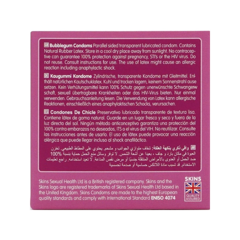 SKINS - BUBBLEGUM PREMIUM CONDOM CONFEZIONE DA 4 - Profumo