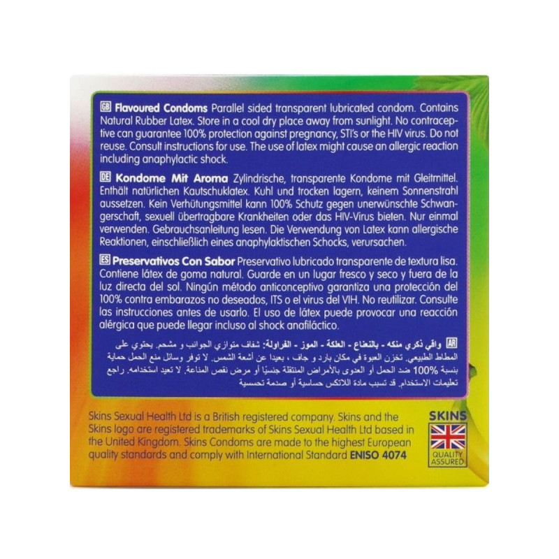 SKINS - MULTI FLAVORS PREMIUM CONDOMS PACK 4 | Vybes.it