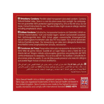 SKINS - STRAWBERRY PREMIUM CONDOMS PACK 4 - Flavors | Vybes.it