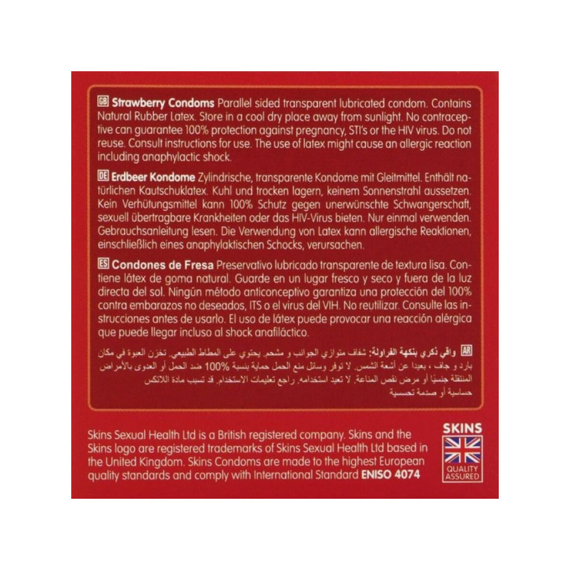 SKINS - ERDBEERE PREMIUM-KONDOME PACKUNG 4 - Aromen | Vybes.it