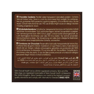 SKINS - PACK DE 4 PRÉSERVATIFS PREMIUM CHOCOLAT - Saveurs