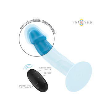 Intense - Phoebe Vibrateur Réaliste 10 Vibrations Télécommande Bleu
