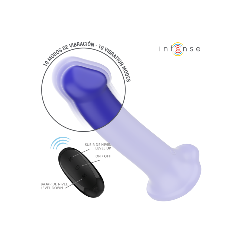 Intense - Victoria Vibrador Con Ventosa 10 Vibraciones Azul Oscuro